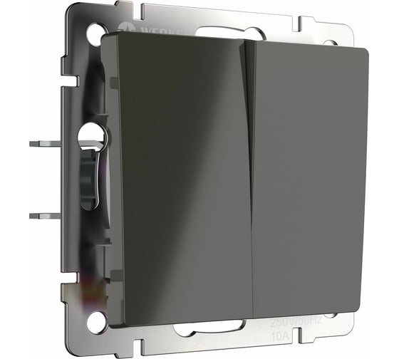 Двухклавишный проходной выключатель WERKEL WL07-SW-2G-2W/ серо-коричневый a035907 1