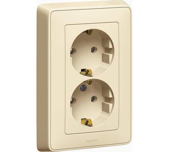 Розетка Legrand Cariva 2х2К+3 немецкий стандарт 16 А 250 В~ слоновая кость 773727