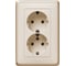 Розетка Legrand Cariva 2х2К+3 немецкий стандарт 16 А 250 В~ слоновая кость 773727 1
