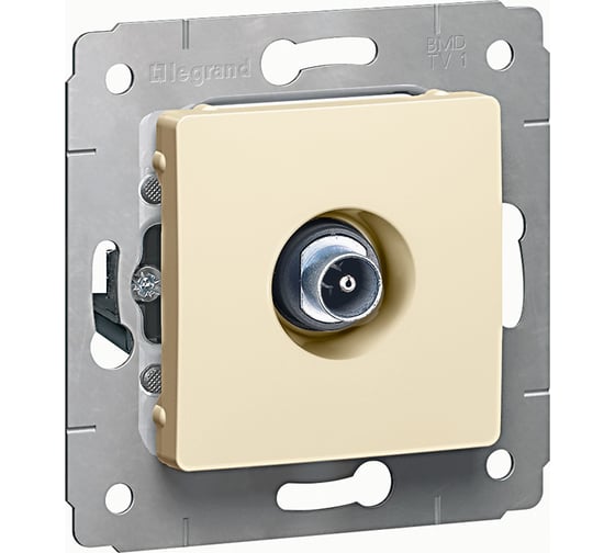 ТВ розетка Legrand Cariva проходная 14 дБ 2150/2400 МГц слоновая кость 773780