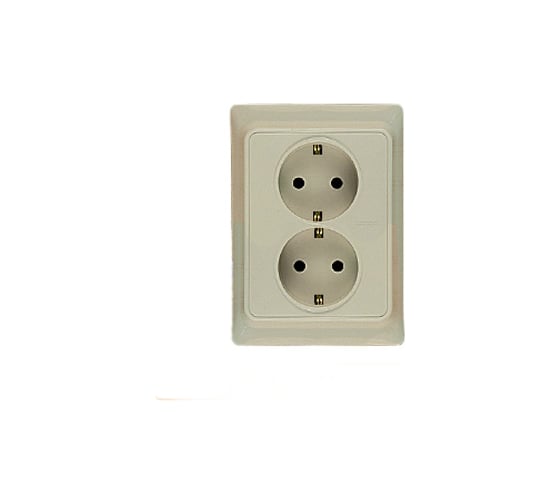 Двойная розетка Legrand KPT 782143 с/з, 2х2К, 16AX, слоновая кость 1