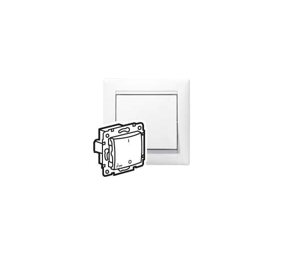 Выключатель Legrand одноклавишный двухполюсный IP44 Legrand Valena 10А 250В схема 2 безвинтовые зажимы белый 770092