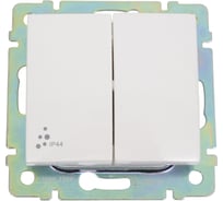 Переключатель Legrand двухклавишный IP44 Legrand Valena 10А 250В схема 6/2 безвинтовые зажимы белый 770098