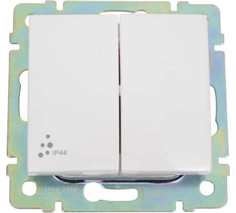 Переключатель Legrand двухклавишный IP44 Legrand Valena 10А 250В схема 6/2 безвинтовые зажимы белый 770098