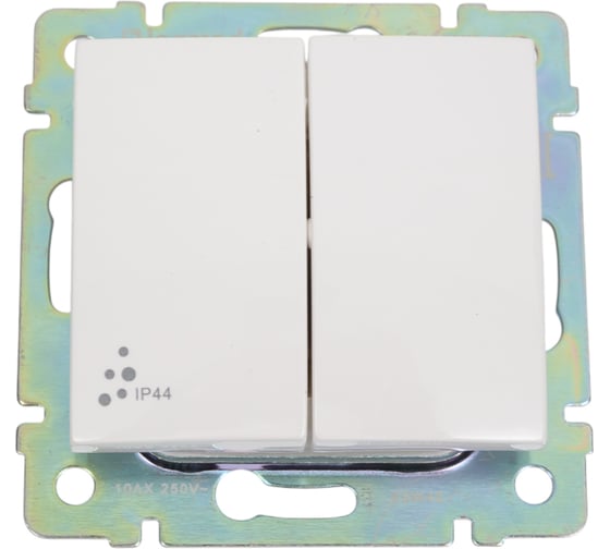 Переключатель Legrand двухклавишный IP44 Legrand Valena 10А 250В схема 6/2 безвинтовые зажимы белый 770098 1