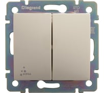 Переключатель Legrand двухклавишный IP44 Legrand Valena 10А 250В схема 6/2 безвинтовые зажимы слоновая кость 774198