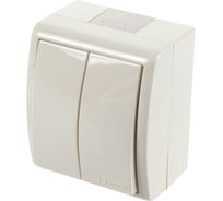 Двухклавишный выключатель IP54, слоновая кость Simon 1594398-031