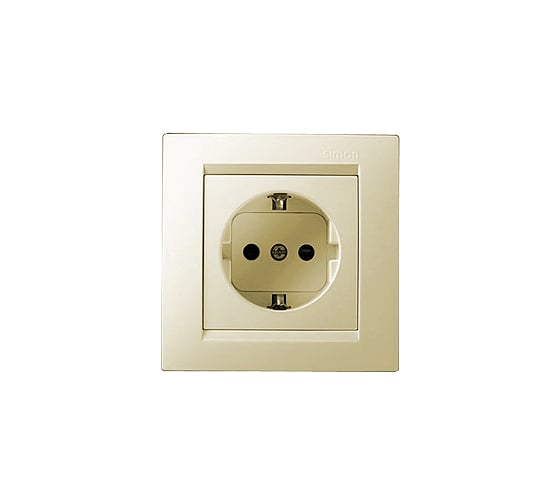 Розетка с заземлением, слоновая кость Simon 1590432-031 1