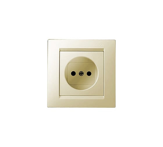 Розетка со шторками, слоновая кость Simon 1590444-031