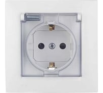 Розетка с заземлением, шторками и крышкой IP-44 Simon 1590450-030