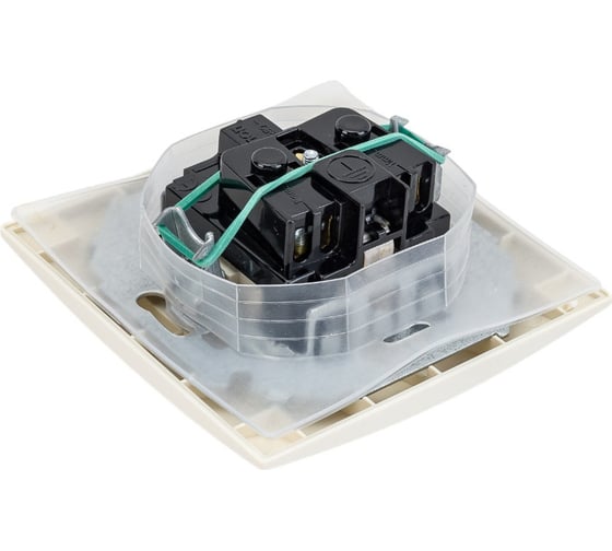 Розетка с заземлением, шторками и крышкой IP-44 слоновая кость Simon 1590450-031