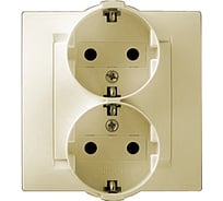 Двойная розетка с заземлением, слоновая кость Simon 1590459-031