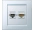 Розетка RJ-11/RJ-45, компьютерная/телефонная, белая Simon 1590590-030 1