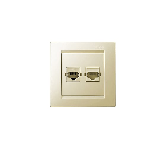 Розетка RJ-11/RJ-45, телефонная/компьютерная, слоновая кость Simon 1590590-031 1