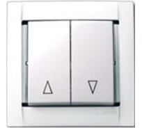 Двухклавишный проходной выключатель, белый Simon 34397-30