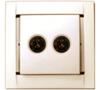 Аудиорозетка для стереодинамиков, шампань Simon 34401-34