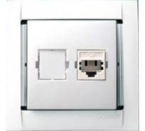 Телефонная розетка с 4 контактами под коннектор RJ-11, белая Simon 34480-30