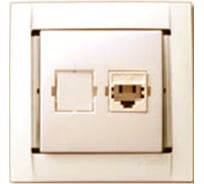 Телефонная розетка с 4 контактами под коннектор RJ-11, шампань Simon 34480-34