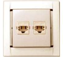 Сдвоенная телефонная розетка с 4 контактами RJ-11, слоновая кость Simon 34589-31