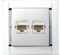 Сдвоенная компьютерная розетка RJ-45, белая Simon 34593-30