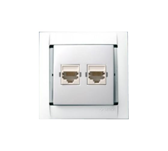 Сдвоенная компьютерная розетка RJ-45, белая Simon 34593-30