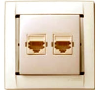 Сдвоенная компьютерная розетка RJ-45, шампань Simon 34593-34