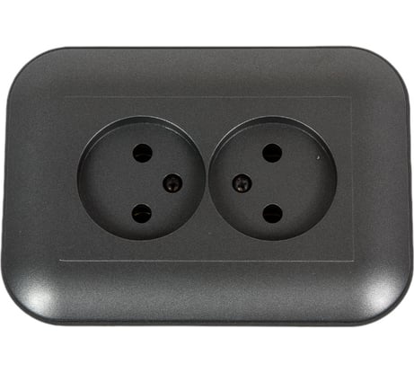 Розетка OVIVO 2 поста Loft без заземления дымчатый 404-110311-908