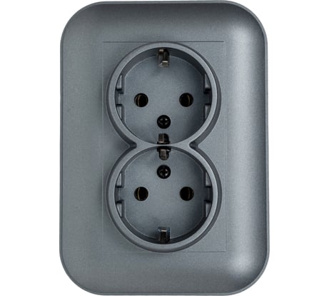 Розетка OVIVO 2 поста Loft с заземлением дымчатый 404-110311-907