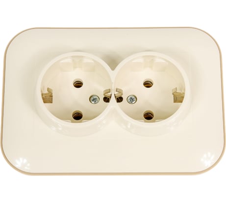 Розетка OVIVO 2 поста Loft с заземлением крем/крафт 404-020306-907