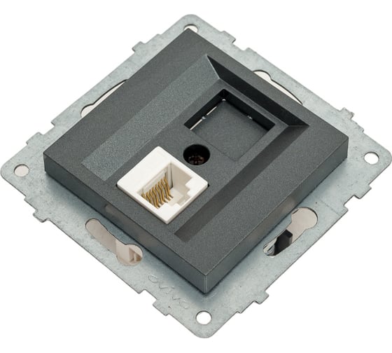 Компьютерная розетка OVIVO 1 пост Loft CAT6 дымчатый 600-000311-229
