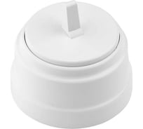 Тумблерный проходной 1-клавишный выключатель Bylectrica, 10А ОУ, серия РЕТРО, белый, А610-2265