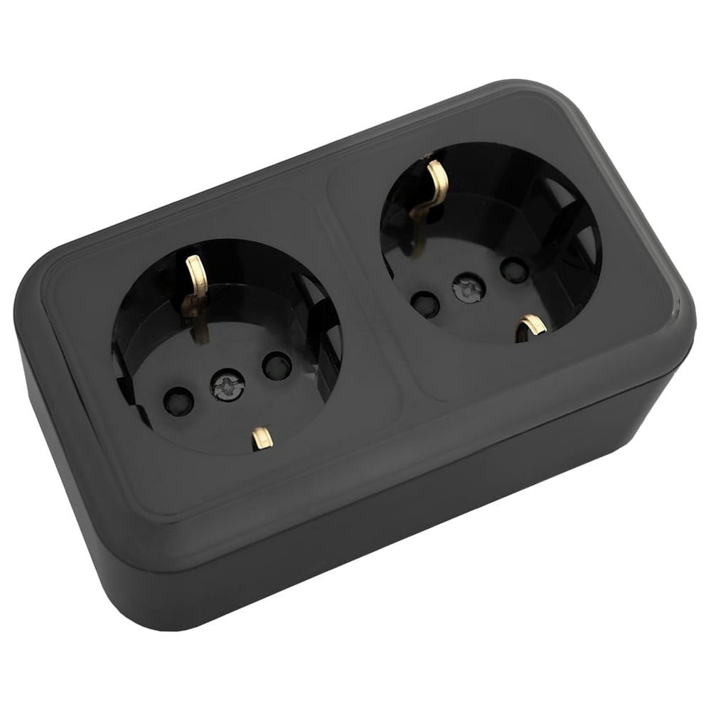 2-местная розетка Bylectrica ОУ с заземлением, со шторками, серия ...