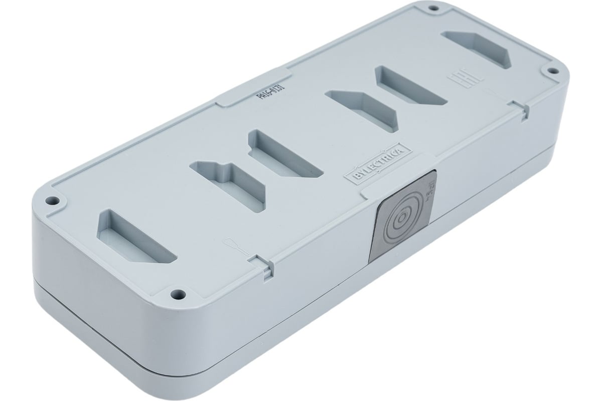 3-местная розетка Bylectrica ОУ IP54, серия ПРАЛЕСКА АКВА, серый, РА16 ...