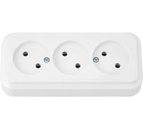 3-местная розетка Bylectrica ОУ гнезда 45 гр, серия ПРАЛЕСКА, белый, РА16-741