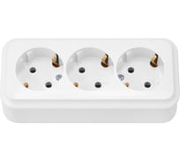 3-местная розетка Bylectrica ОУ со шторками, гнезда 45 гр, серия ПРАЛЕСКА, белый, РА16-742