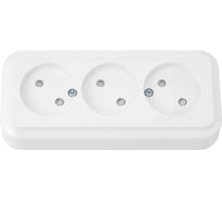 3-местная розетка Bylectrica ОУ со шторками, гнезда 45 гр, серия ПРАЛЕСКА, белый, РА16-746