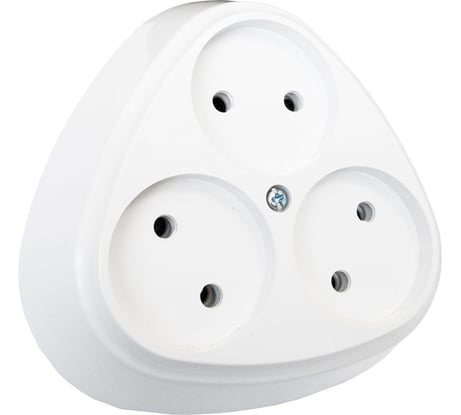 3-местная розетка Bylectrica ОУ, треугольная, серия ПРАЛЕСКА, белый, РА16-111