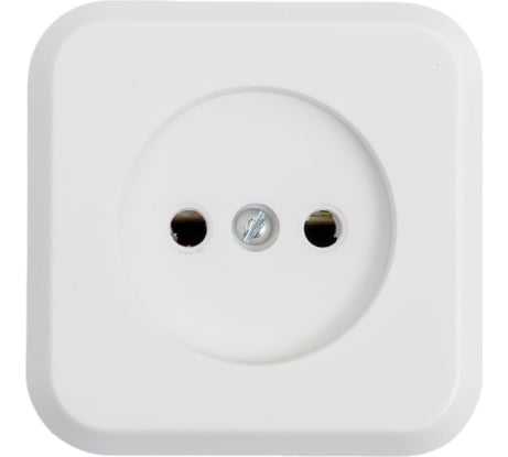 Розетка ООО Ливны-Электро РА 10-007 квадратная с донышком, белая РА 1727