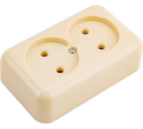 Розетка ООО Ливны-Электро РА 10-009 2-х местная, слоновая кость РАф 936