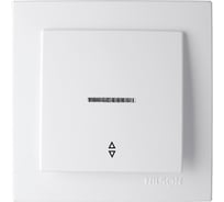 1-клавишный проходной выключатель Nilson СУ с подсветкой, TOURAN-ALEGRA-THOR, белый 24111008