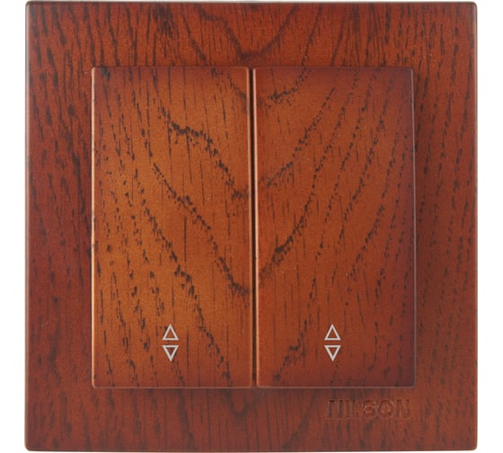 2-клавишный выключатель Nilson СУ проходной, TOURAN WOOD, черешня 24261009 1