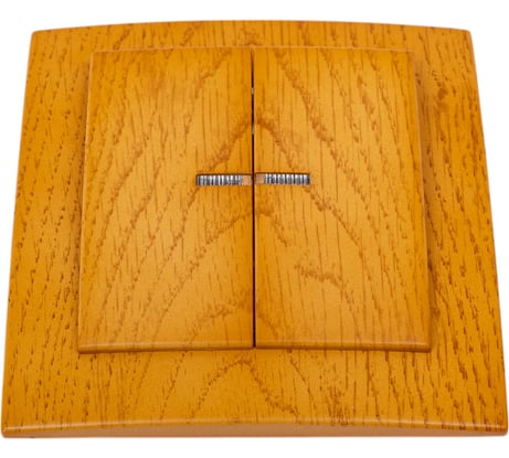 2-клавишный выключатель Nilson СУ с подсветкой, TOURAN WOOD, дуб 24251004