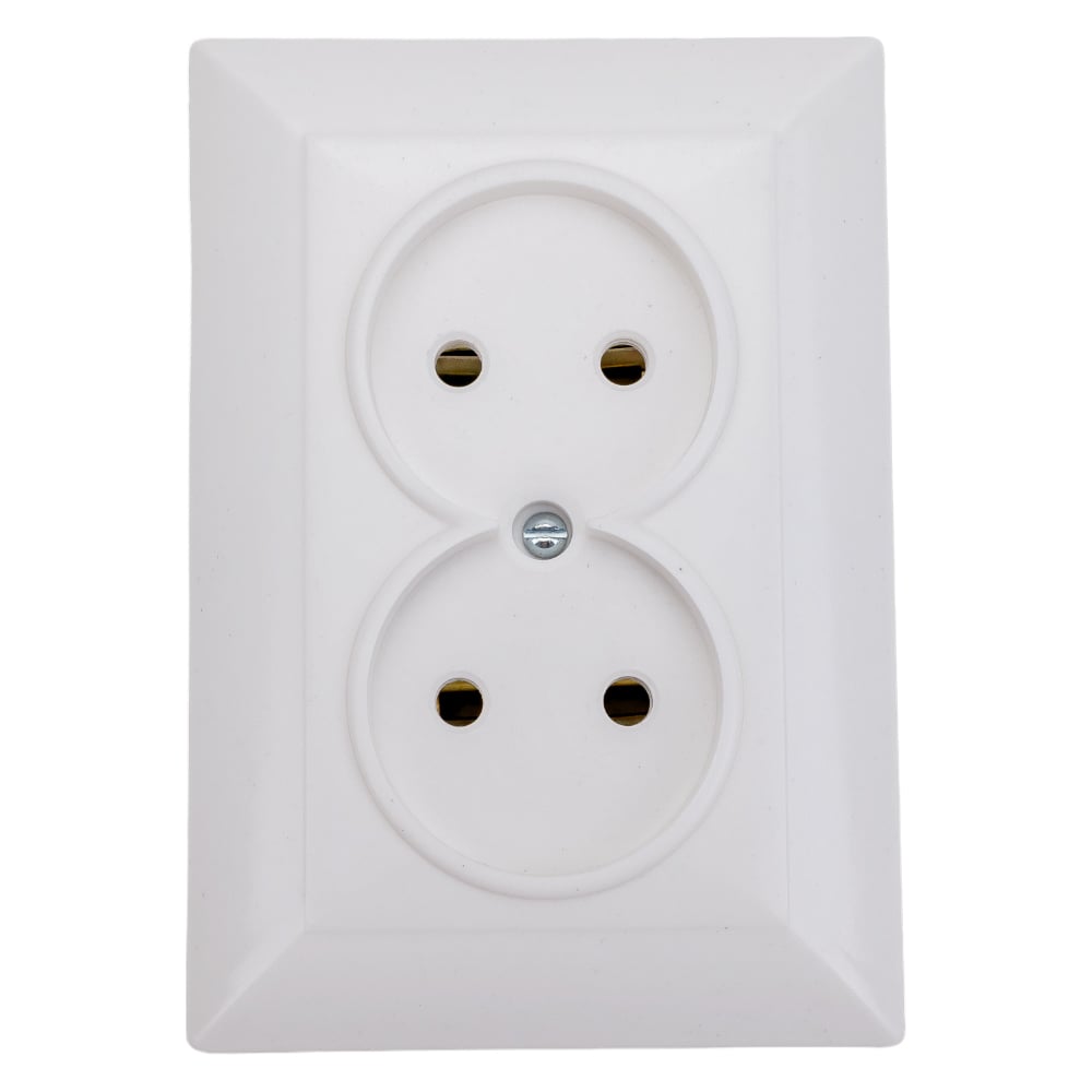 Розетка ООО Ливны-Электро РА 10-010 2-х местная, белая РСф 133 ...