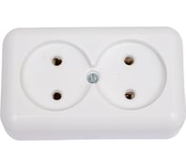 Розетка ООО Ливны-Электро РА 10-009 2-х местная, белая РАф 934