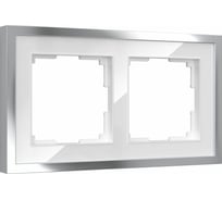 Рамка на 2 поста WERKEL Baguette белый/серебро a060231