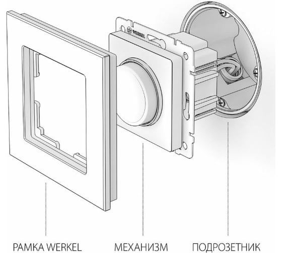 Диммер WERKEL серебряный рифленый a051367