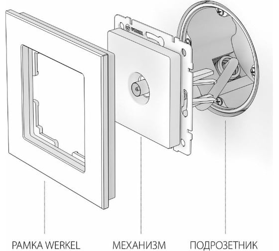 Оконечная ТВ-розетка WERKEL серебряный рифленый a051363