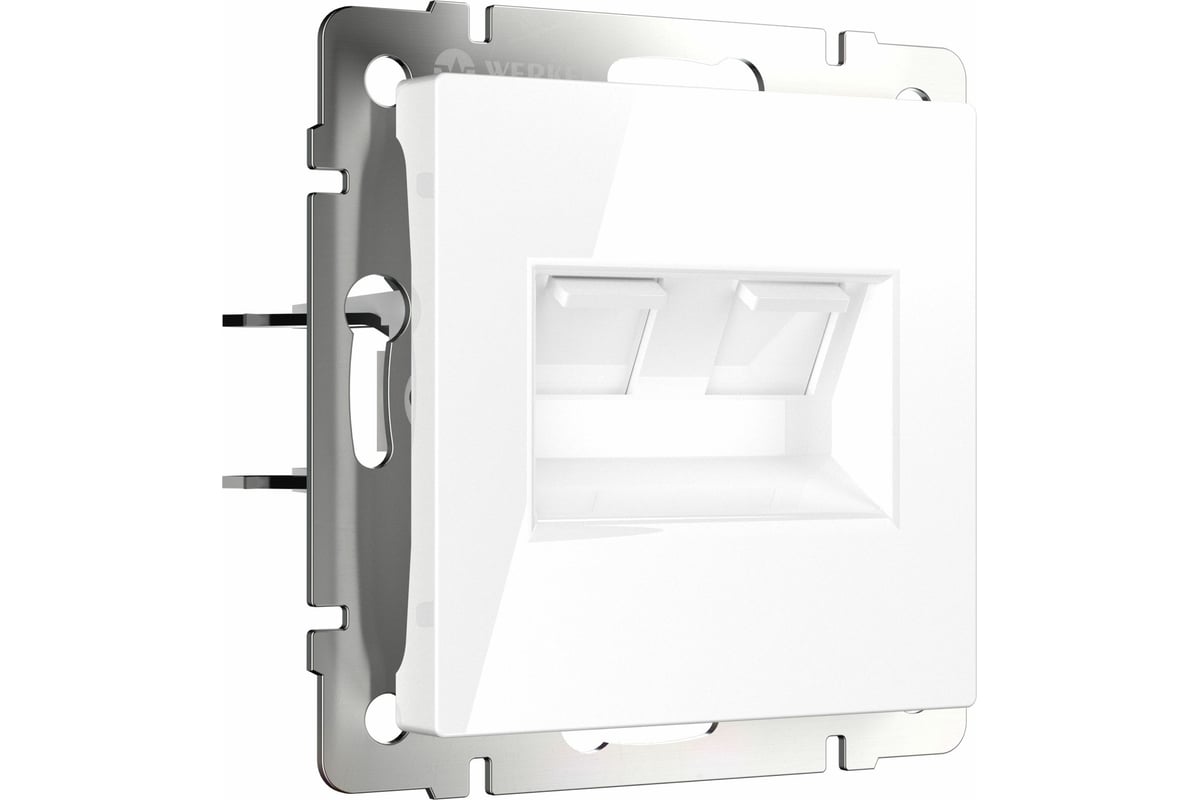 Двойная Ethernet розетка RJ-45 WERKEL белый a051115 - выгодная цена ...