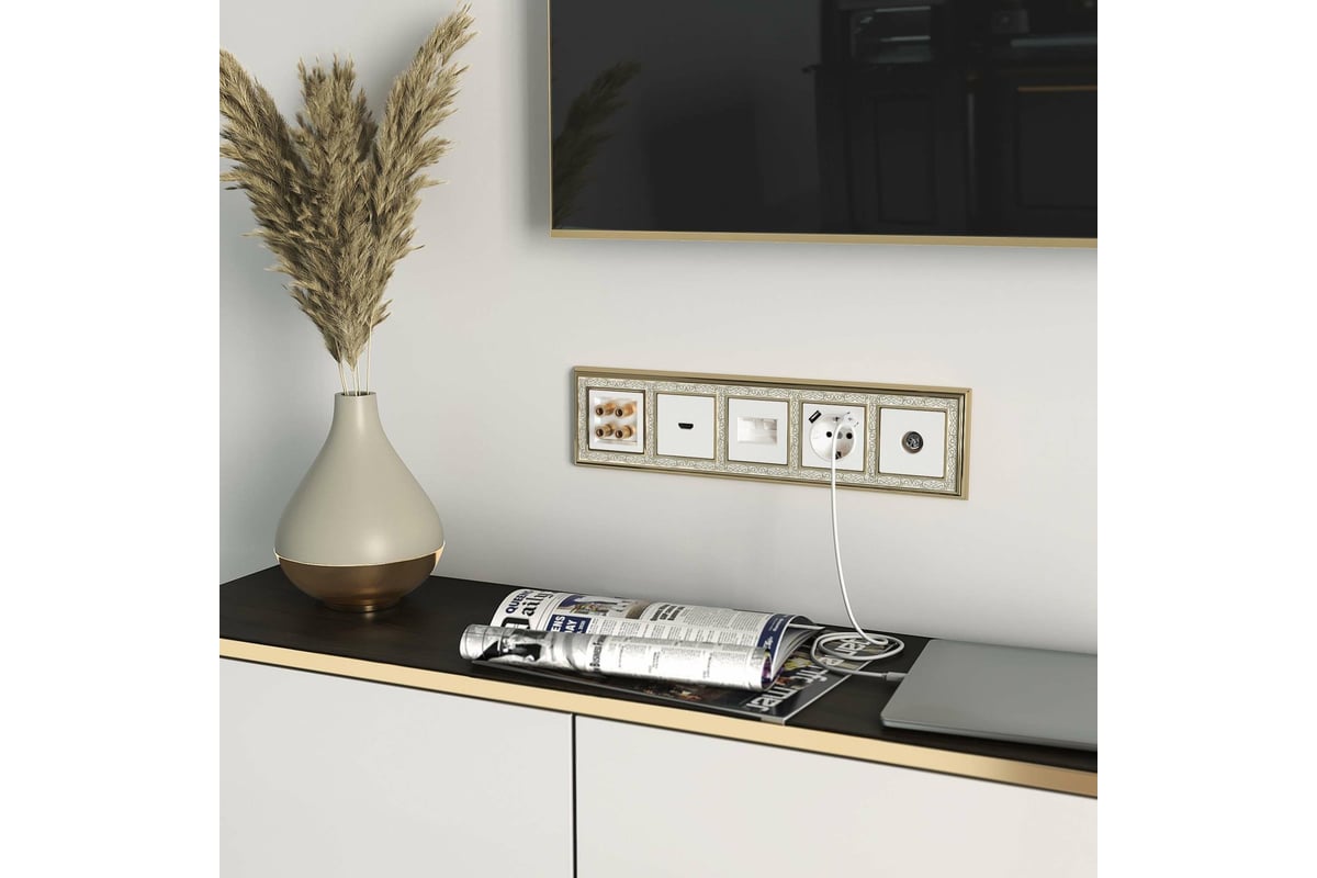 Двойная Ethernet розетка RJ-45 WERKEL белый a051115 - выгодная цена ...