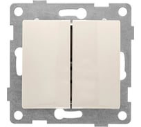 Проходной механизм выключателя (переключателя) GUSI Electric Bravo для двух цепей (2кл), скрытая установка, 10А, 250В. Цвет: бежевый  С10В8-003